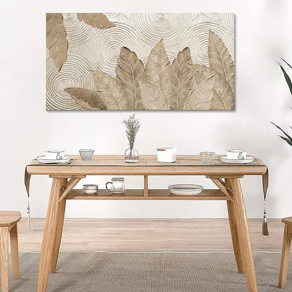 Minimalist & Modern Art for Bedroom Decor Framed Abstract Artwork for Walls Neutral & Contemporary Beige Wall art - Artwork for Living Room and Boho Style Large Abstract Wall Art 24×48IN