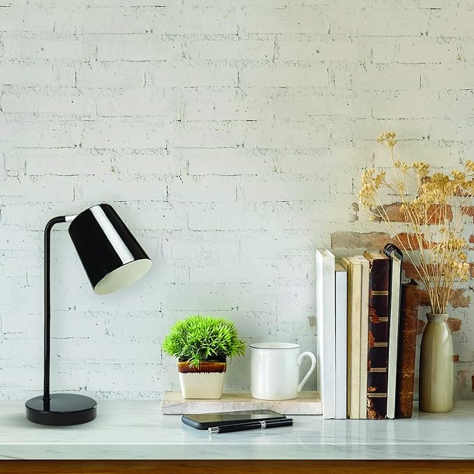 Newhouse Lighting NHDK-OS-BK Oslo Contemporary Desk Lamp with LED Bulb Included, Black