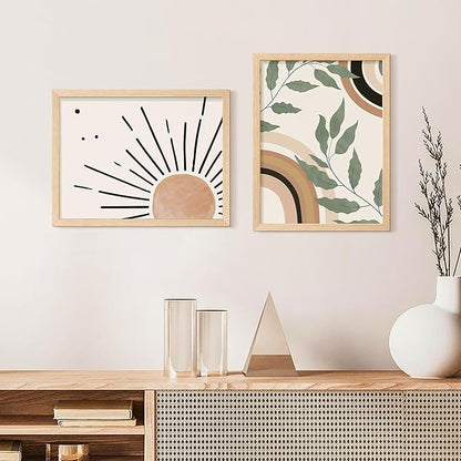 upsimples 12x16 Frame, Natural Solid Wood Picture Frames, Display 8.5x11 with Mat or 12 x 16 Without, Vertical & Horizontal Wall Hanging, 1 Pack, Natural