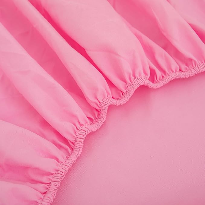 Pink Comforter Sets Queen Size, Pink Bedding Sets,Bed in a Bag Comforter 5 Pieces-Soft Lightweight Microfiber Bed Set for All Season…