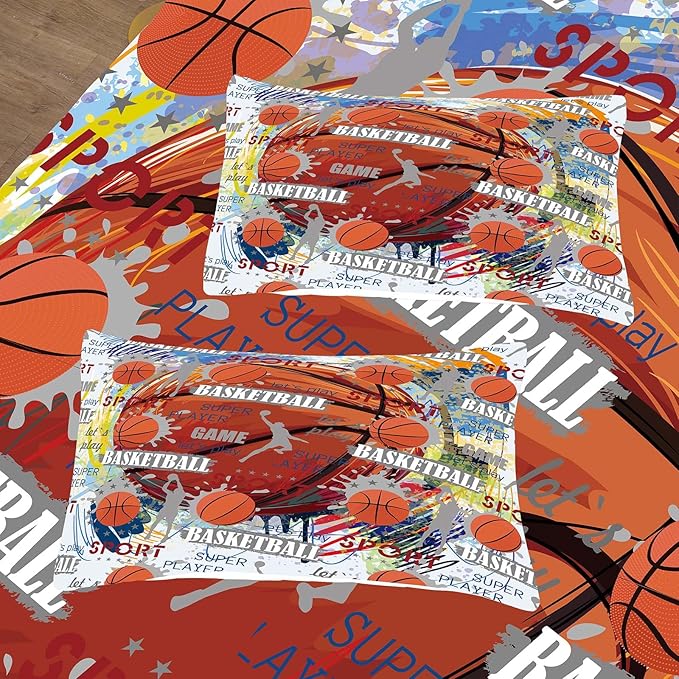 Tailor Shop Basketball Comforter Sets Queen Size, Basketball Bedding Sets for Kids Boys Teens,Sport Comforter Sets with 1 Comforter 2 Pillowcases……