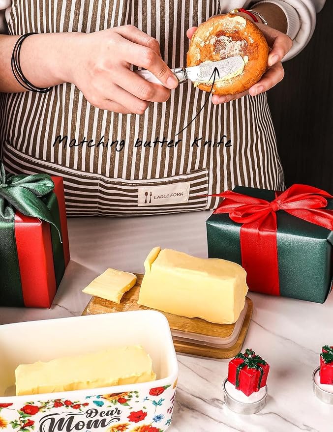 Gifts for Mom Birthday Gifts for Women Dear Mom Thanksgiving Christmas Birthday Mothers Day Gifts for Mom Butter Dish with Lid