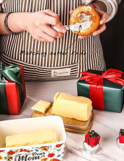 Gifts for Mom Birthday Gifts for Women Dear Mom Thanksgiving Christmas Birthday Mothers Day Gifts for Mom Butter Dish with Lid