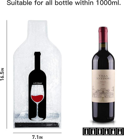 10 Set Reusable Wine Bags for Travel Wine Protector Travel Bag by LIVEBAY | Bottle Travel Case, Unbreakable Wine Sleeve, Leak Proof Wine Bag, Double Layer Bubble Protector for Airplane Suitcase