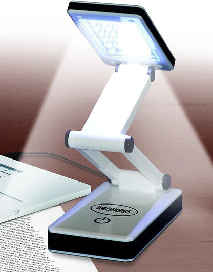 IdeaWorks LED Lamp for Desk - Collapsible, Portable from Home to Office, Acrylonitrile Butadiene Styrene, White