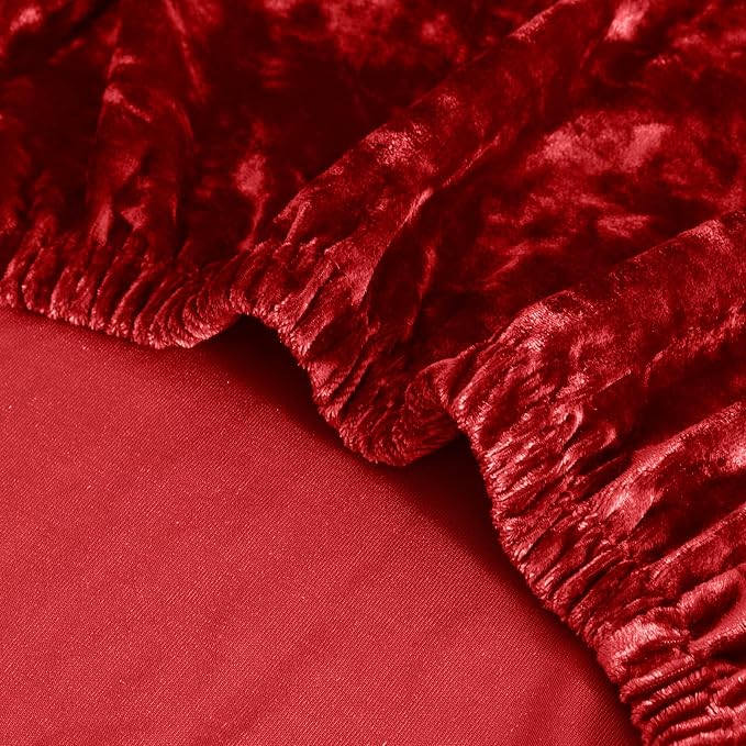 FORCHEER Chair Covers for Dining Chairs Set of 4,Velvet Burgandy Stretch Dining Room Chair Cover Kitchen Parsons Chair Slipcovers (Pack of 4, Velvet Burgandy)