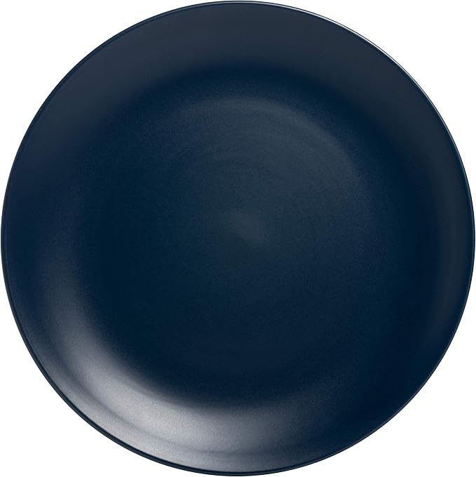 10 Strawberry Street Wazee Matte 10.5" Coupe Dinner Plate, Set of 6, Midnight Blue