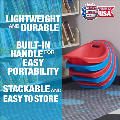 American Plastic Toys Little Kids (2-Pack, Red), Stackable, Lightweight, & Portable, Reading, Gaming, TV, Outdoor & Indoor, 50lb Max Scoop Rocker