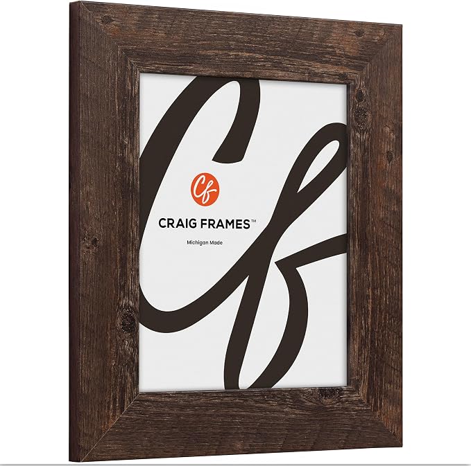 Craig Frames 10x17 Brown Oak Picture Frame for Posters and Gallery Wall | Displays photos and prints behind clear glass, ready to hang, made in the USA