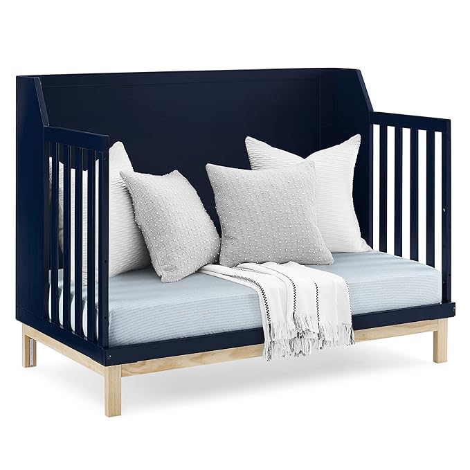 GAP babyGap Oxford 6-in-1 Convertible Crib - Greenguard Gold Certified, Navy/Natural, 1 Unit