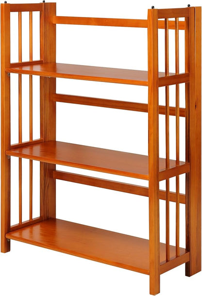 Casual Home 3-Shelf Folding Stackable Bookcase and Casual Home 4-Shelf Corner Folding Bookcase Bundle