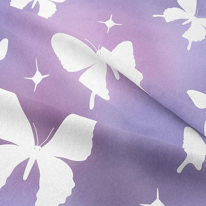 Tailor Shop Butterfly Comforter Sets Twin Size,Purple Butterfly Bedding Sets for Girls Kids Teens with 1 Pillowcase…