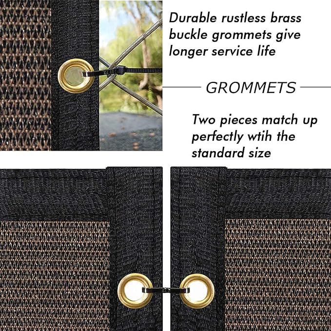 UPGRADE Privacy Fence Screen 5'x68' Brown Outdoor 90% Visibility Blockage 170 GSM Mesh Shade Cover Panels for Backyard,Balcony,Home Decoration with Zip Ties,Customized Avaliable