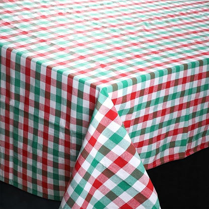 Urban Villa Tablecloth Cotton Tabletop 60x84 (6-8 Seats) Red/Grn/Wht