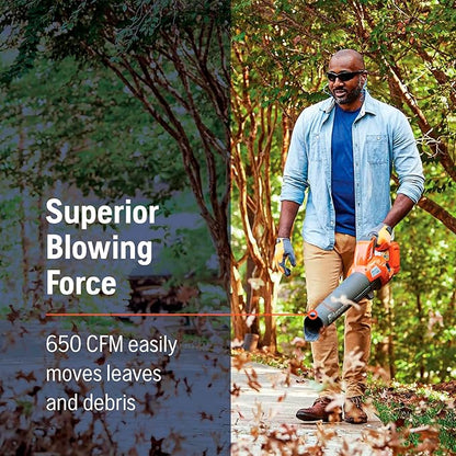 Husqvarna 230iB Battery Powered Cordless Leaf Blower, 136-MPH 650-CFM Electric Leaf Blower with Brushless Motor and Quiet Operation, 40V Lithium-Ion Battery and Charger Included