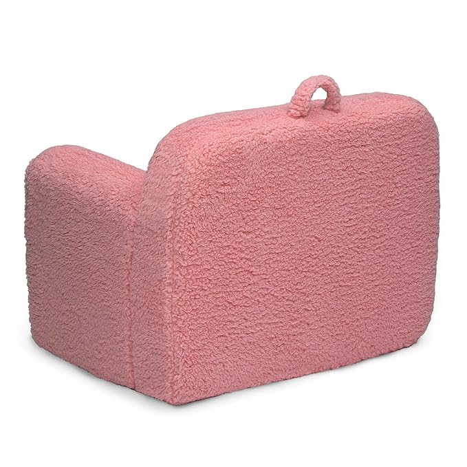 Delta Children Sherpa Cozee Chair - Foam Kids Chair for Ages 18 Months and Up, Rose