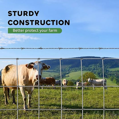 12 Gauge Heavy Duty Cattle Panels for Garden Trellis, 4ftx100ft, Thickened Cattle Panels for Galvanized Farm Fence Chicken Wire Fencing, Durable Goat Fence, Ideal for Farm and Field Protection
