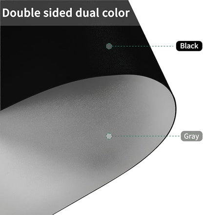 Leather Desk Mat,1.8mm Thick,12x42 Inch Desk Cover,Desk Protector Mat,Dresser Cover Top,Nail Table Mat,Dresser Cover,Quartz Countertop Protector,Table Sticker Cover(Black+Gray,12×42)