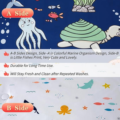 RYNGHIPY Kids Bedding Set for Twin Bed Reversible Ocean Animals Print Comforter Set for Boys Girls Easy-Wash Super Soft Microfiber Bed Set (Navy Ocean,Twin)