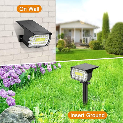 LANSOW Solar Spot Lights Outdoor, [12 Pack/76 LED] 2-in-1 Solar Landscape Spotlights, 3 Modes IP65 Waterproof Dusk to Dawn Solar Powered Flood Wall Lights for Outside Yard Garden Pathway(Cool White)