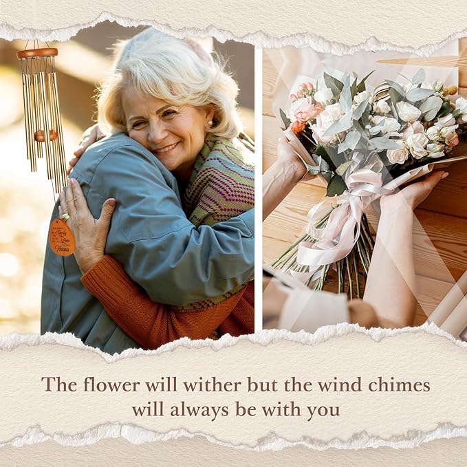 50th Wedding Anniversary Wind Chime, Happy 50th Anniversary Romantic Gifts for Couple, Parents, Wife, Husband, Friends, Golden Anniversarys Keepsake Gifts Ideas