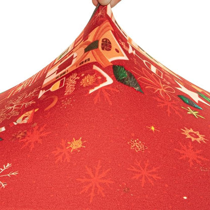 4PCS Christmas Dining Chair Covers, Stretch Removable Washable Dining Room Chair Protector Slipcovers, Xmas Tree Heart Kitchen Chair Cover, Slipcover Protector for Xmas Holiday Party Home Décor