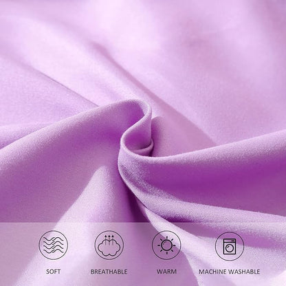 Lavender Purple Comforter Twin Size, Modern Bedding Set for Girls/Women, Cute Soft & Lightweight Chic Microfiber Bed Sets, 2pc- 1 Comforter & 1 Pillowcase (66x90 Inches)