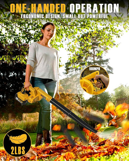 ALLOYMAN Leaf Blower, 20V Cordless Leaf Blower, with 2 X 4.0Ah Battery & Charger, 2-in-1 Electric Leaf Blower & Vacuum for Yard Cleaning/Snow Blowing.