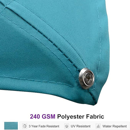 PURPLE LEAF 10' X 13' Rectangle Patio Umbrella Large Outdoor Aluminum Offset Umbrella with 360-degree Rotation Cantilever Umbrella for Garden Deck Backyard Pool, Turquiose Blue