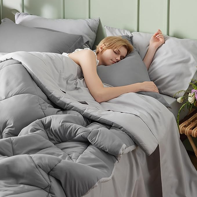 Bedsure King Size Comforter Set - 7 Pieces Reversible King Bed in a Bag, King Bed Set with Comforters, Sheets, Pillowcases & Shams