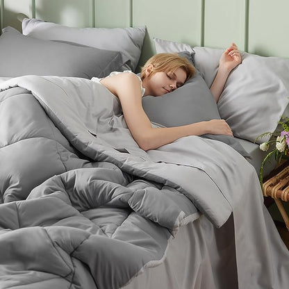 Bedsure King Size Comforter Set - 7 Pieces Reversible King Bed in a Bag, King Bed Set with Comforters, Sheets, Pillowcases & Shams