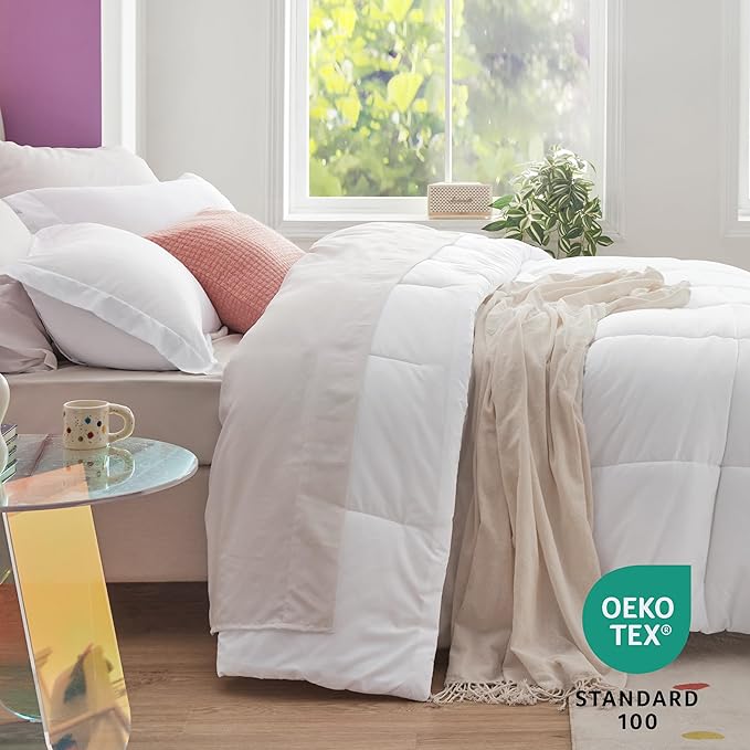 Bedsure White Queen Comforter Set - 7 Pieces Solid Queen Bed in a Bag, Queen Bed Set White with Comforters, Sheets, Pillowcases & Shams