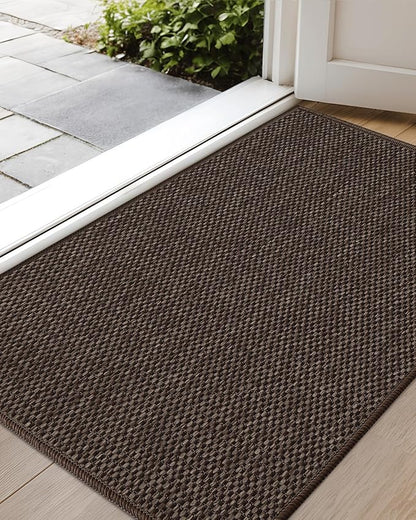 Color&Geometry Front Door Mat Indoor 21"x31", Rugs for Entryway Non Slip Washable Absorbent Low-Profile Inside, Entry Rug Door Mat Indoor Entrance, Brown (Fold)