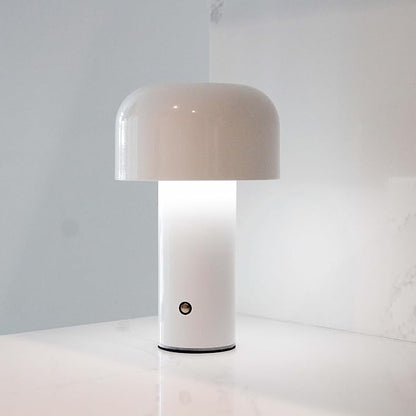 Monospace Mushroom Lamp | Minimalist Lamp (White) | Modern Metal Table Lamp | LED Bedside Lamp | 3 Color Settings