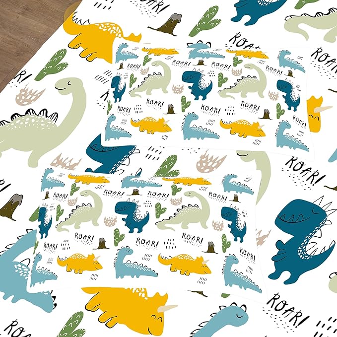 NINENINE Dinosaur Bedding Set for Kids,Queen Size Dinosaur Comforter Sets for kids boys,Blue Bedding Sets Cute Bed Set with 1 Comforter 2 Pillowcases