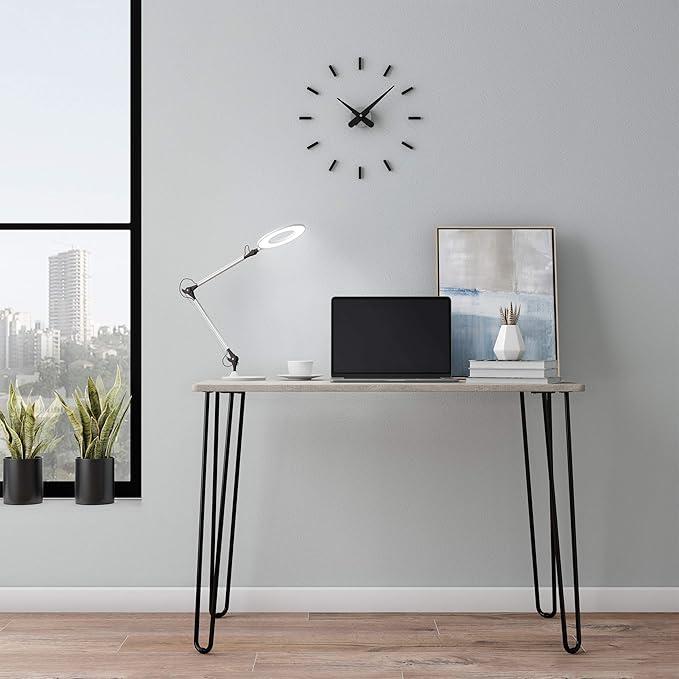 Lavish Home LED Desk Lamp - Swing Arm Architect Lamp - Adjustable Natural Sun Lighting for Home Office, Bedroom, or Dorm Room (White)