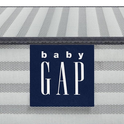 babyGap by Delta Children Tate 4-in-1 Convertible Crib TrueSleep Crib and Toddler Mattress (Bundle), Ebony/Natural