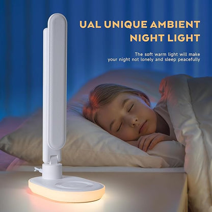 Led Desk Lamp with Charger: Office Table Lamps with USB Wireless Charging for Home Reading - Desk Lights with Clock for College