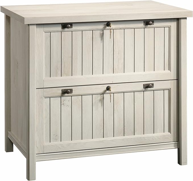 Sauder Costa Lateral File and Library Hutch Bundle, Chalked Chestnut