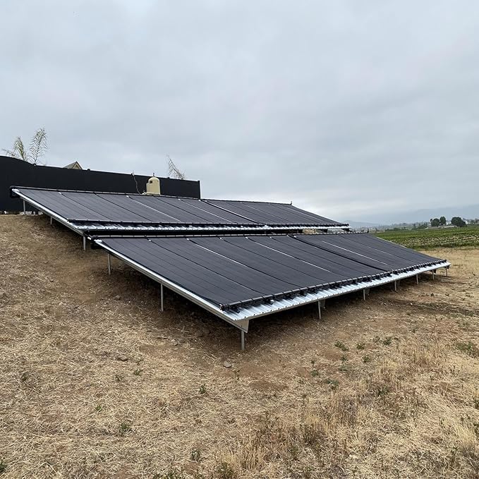 Industrial Grade Solar Pool Heater DIY Kit - Superior High-Wind Strapless Mounting System & Maximum Freeze Resistance (4-4'x10.5' / 168 Square Feet)