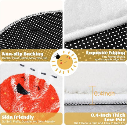 Soft ABC Kids Rug,110.2x78.7 in Washable Large Classroom Rug,Non-Slip Educational Kids Room Rug,Cute Solar System Playroom Area Rug for Classroom Playroom Bedroom Kids Room Decor
