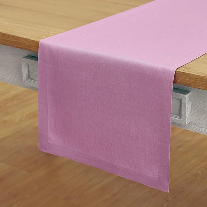 Solino Home Linen Violet Table Runner 108 Inches Long - 100% Pure Linen 14 x 108 Inch Table Runner for Dining, Halloween - Fete
