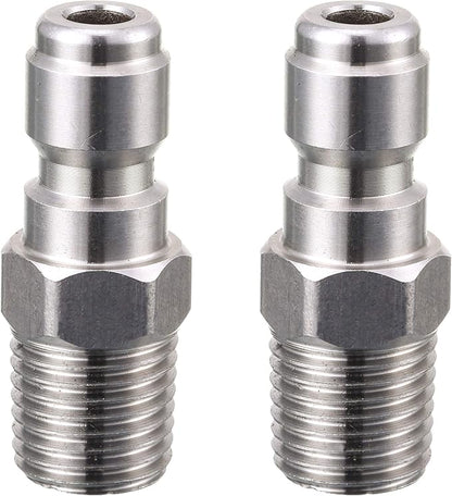 Tool Daily Pressure Washer Coupler, Quick Connect Plug, 1/4 Inch Male NPT Fitting, 5000 PSI, 2-Pack