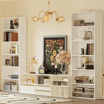 IRONCK Bookshelves and Bookcases Set of 2 Floor Standing 6 Tier Display Storage Shelves 70in Tall Bookcase Home Decor Furniture for Home Office, Living Room