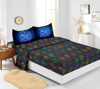 Gamer Comforter Sets,6 PCS Gaming Bedding Set for Boys,Kids Comforter Sets for Boys,Twin Comforter Sets for Boys,Bed in A Bag with Sheets(Twin,Blue Color)