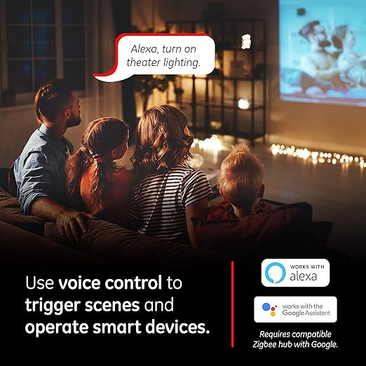 Enbrighten Zigbee Dimmer, QuickFit & SimpleWire, Pairs Directly with Echo Studio/Show 10/Plus 1st & 2nd Gen, Works WIth Alexa, Google Assistant, White & Light Almond, Smart Light Switch, 43080