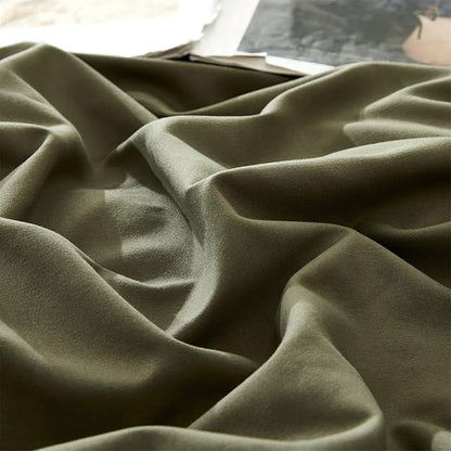 Olive Green Comforter Set Queen Size Solid Green Comforter 3 Pieces Soft Dark Green Queen Comforter Bedding Set Women Pure Olive Green Queen Bed Comforter Set for All Season as Gift