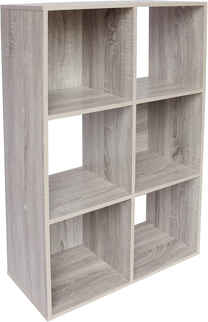 PACHIRA E-Commerce 6 Cube Storage Organizer, Unit Shelf, Closet Cabinet, Bookshelf File Organizer Rack in Living Room, Bedroom, Study OAK GREY