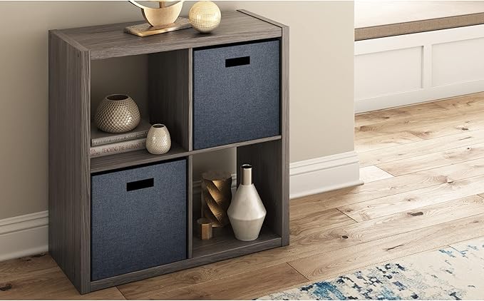 ClosetMaid 4550 Decorative Open Back 4-Cube Storage Organizer, Bleached Walnut