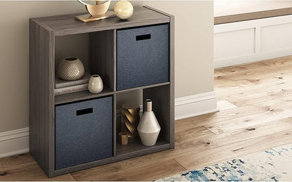 ClosetMaid 4550 Decorative Open Back 4-Cube Storage Organizer, Bleached Walnut